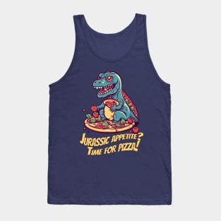 Rawrsome Pizza Lover Dinosaur T-Shirt Design Tank Top